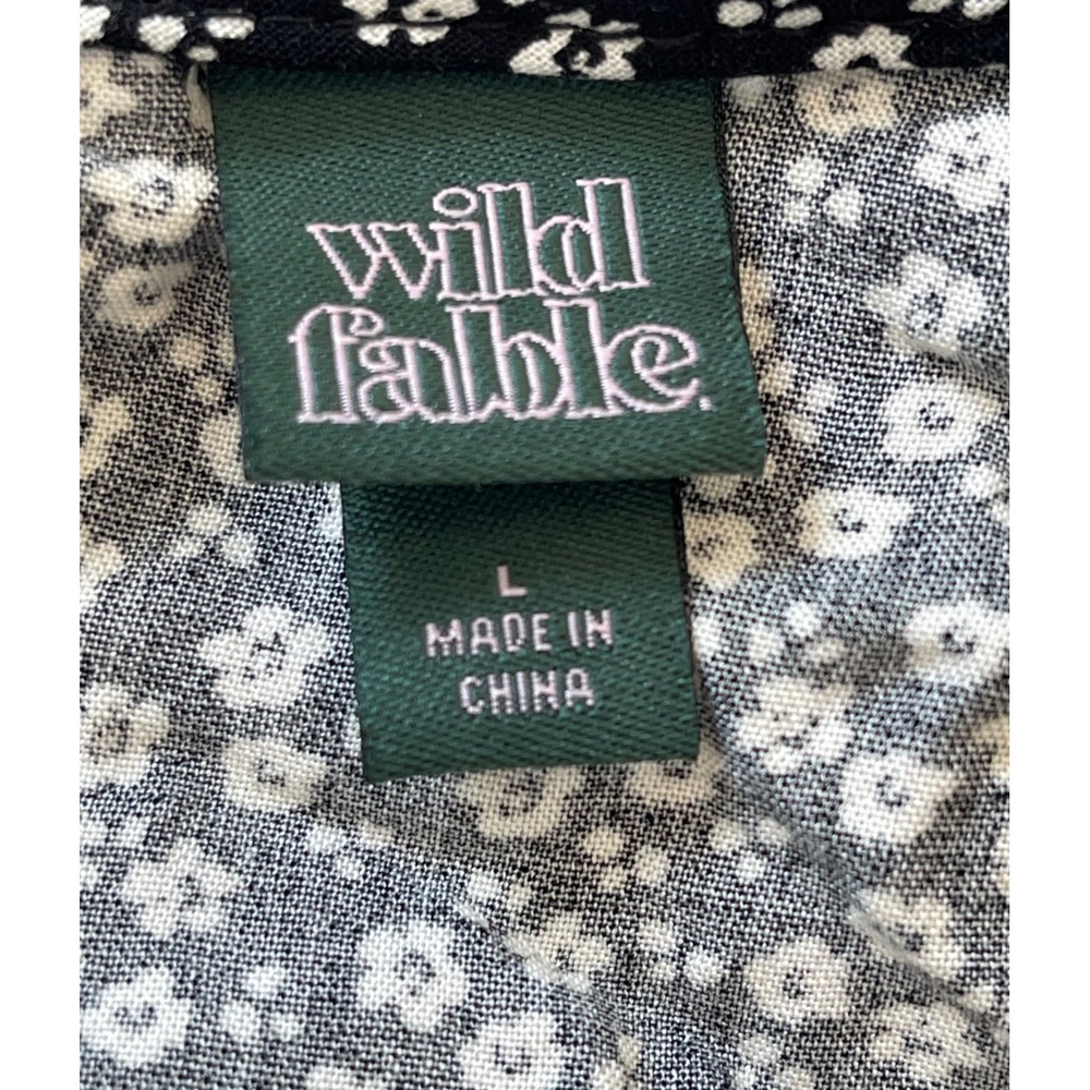 Women's wild fable ditsy floral mini babydoll dress size L boho Y2K bow detail - Picture 6 of 7